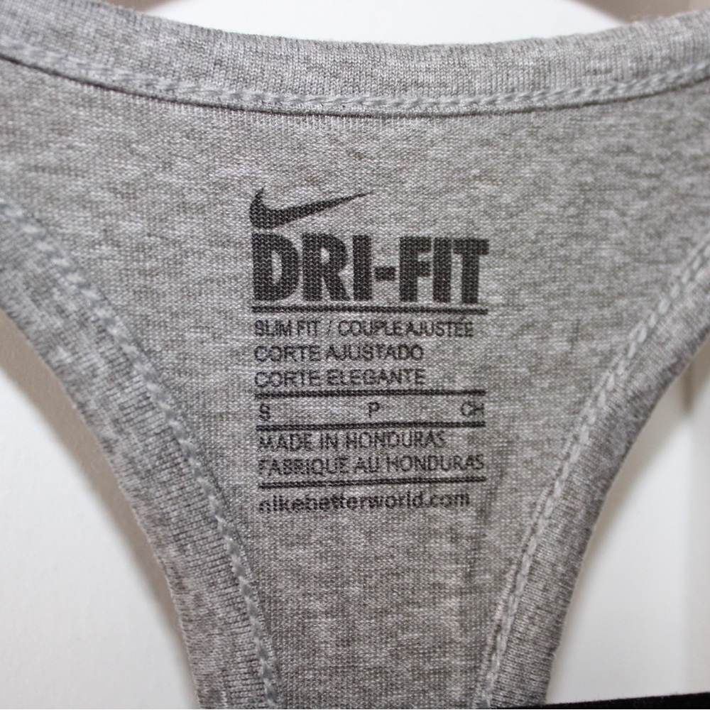 NIKE Dri-Fit Racerback Tank Top Gray Workout Athletic Sports Top Size Small - Picture 4 of 6